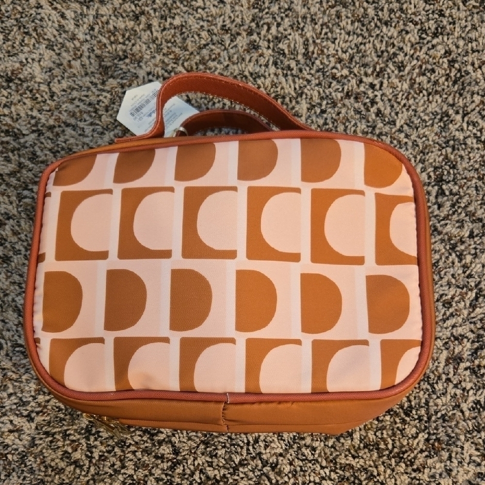 Orange & Pink Geometric Pattern Travel Bag